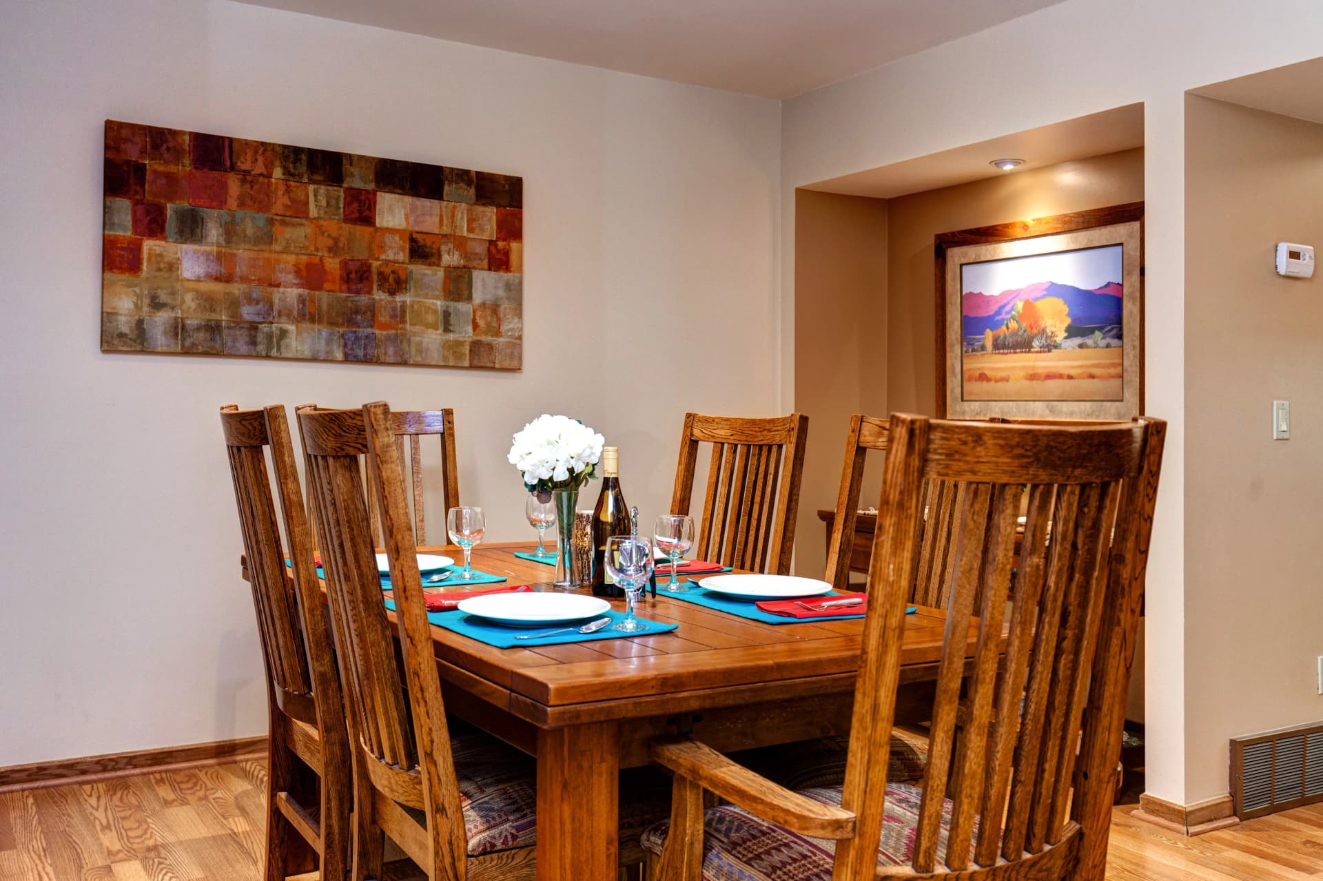 Dining table seats 6
