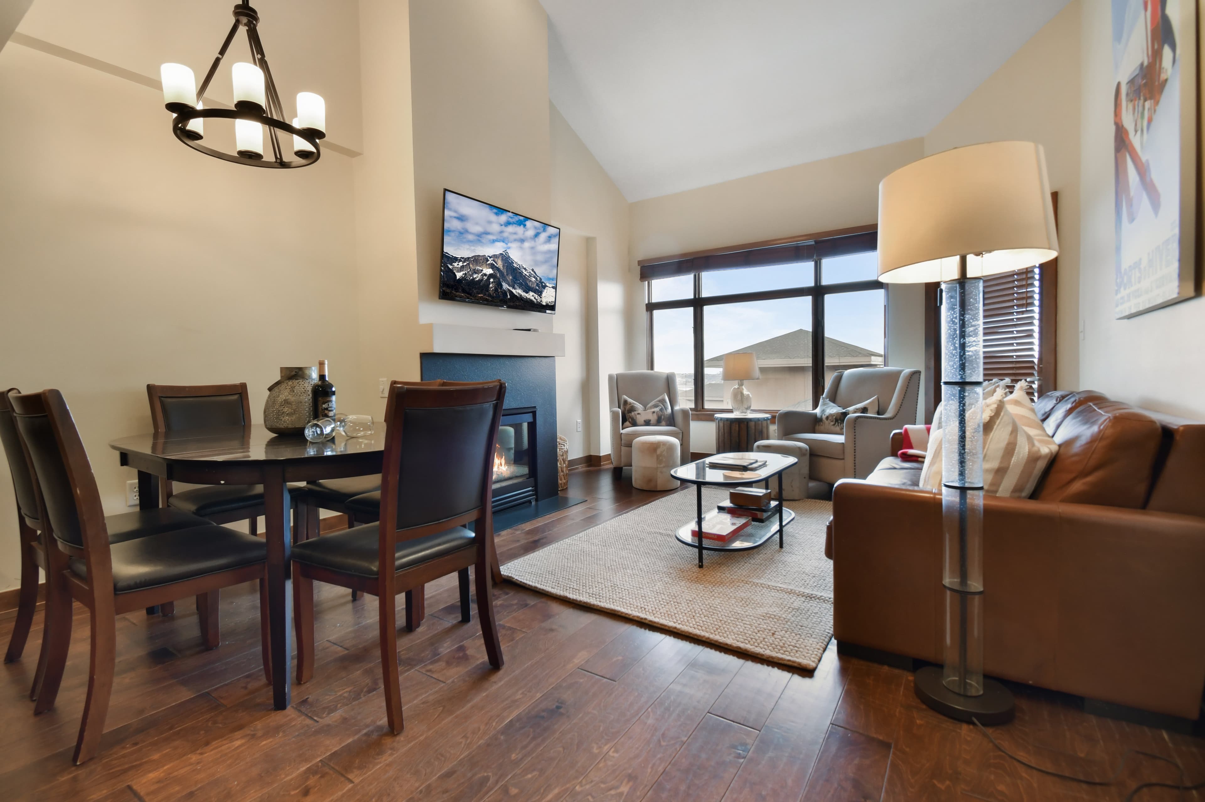 Living room and dining area