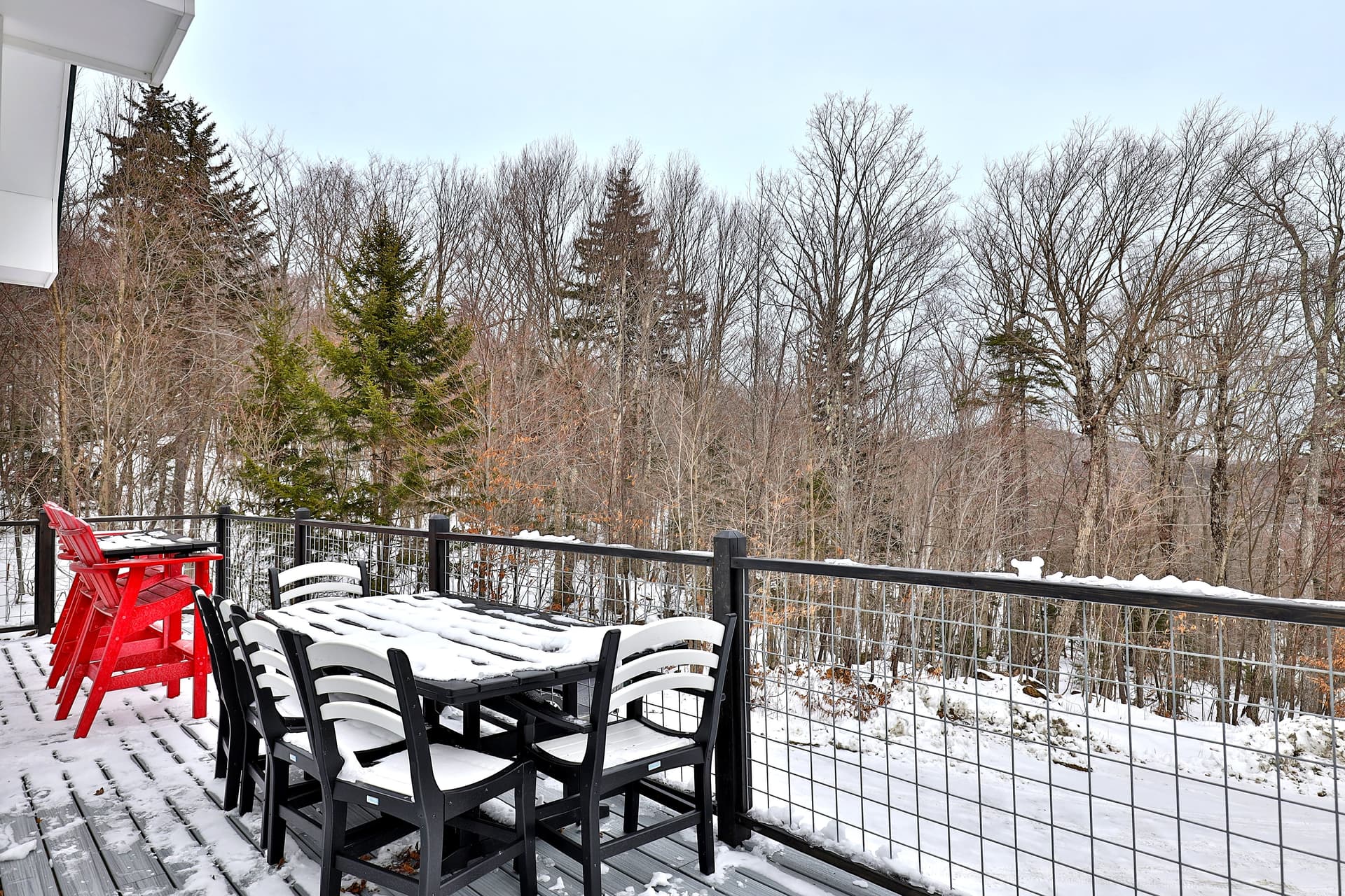 Sit outside and breathe in fresh mountain air no matter what season you stay with us.