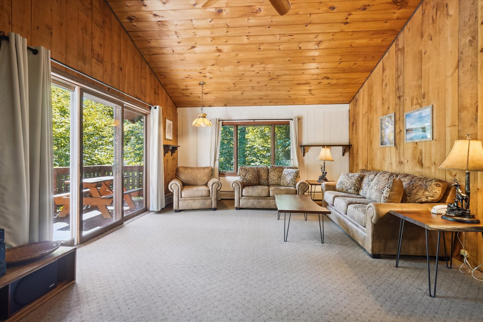 Plenty of seating and space for everyone.  Beautiful woodworking throughout the home to give that country feel