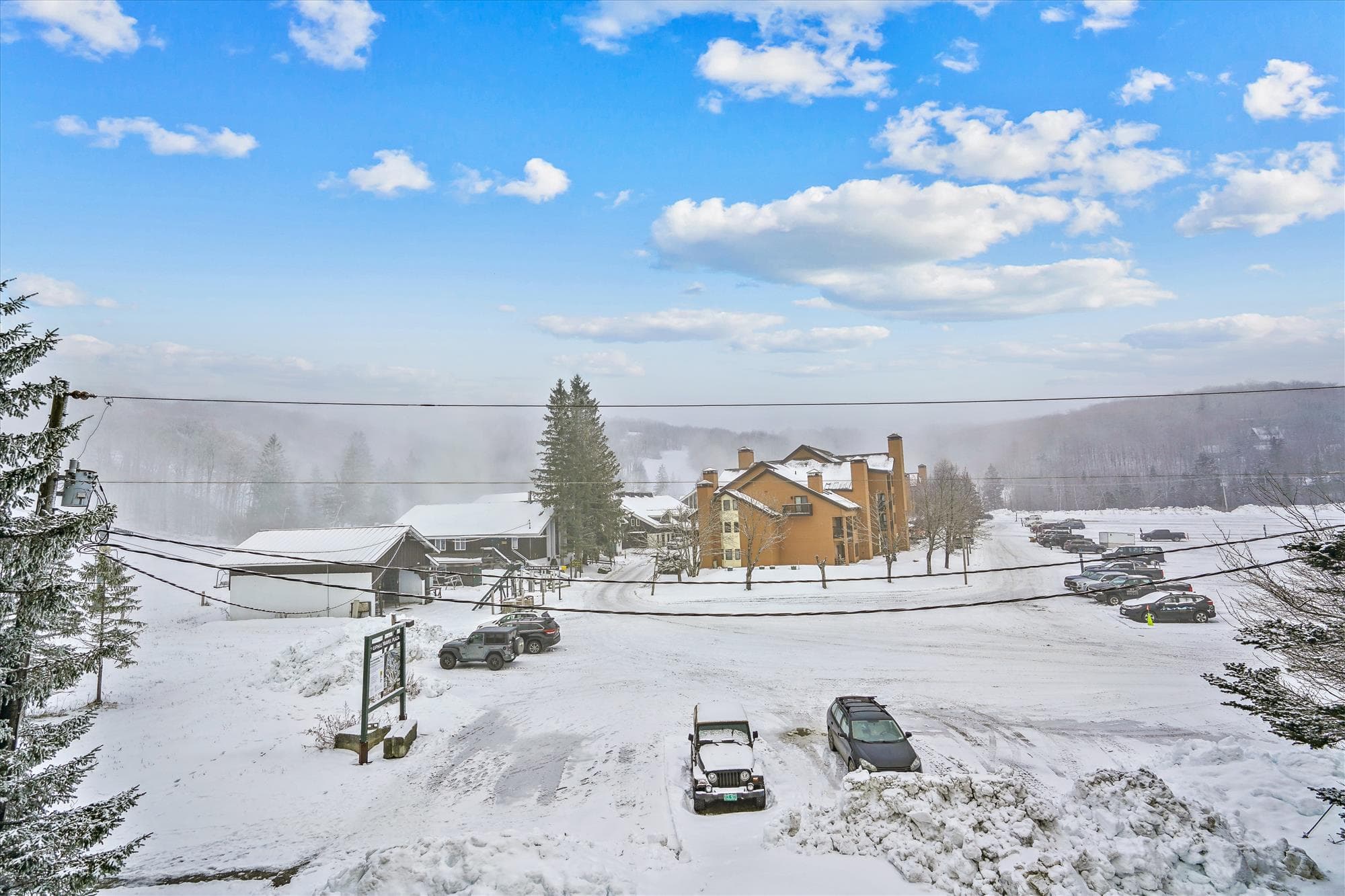 The view from the parking lot.