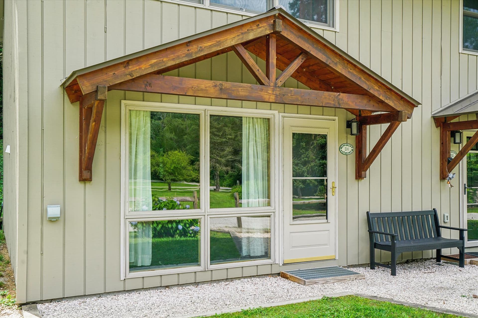 Sit outside of your entrance and relax.