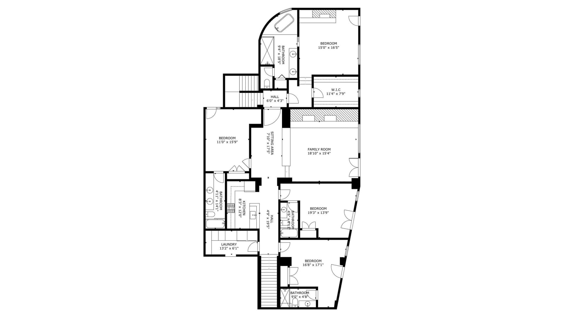 Floor plan for bottom floor