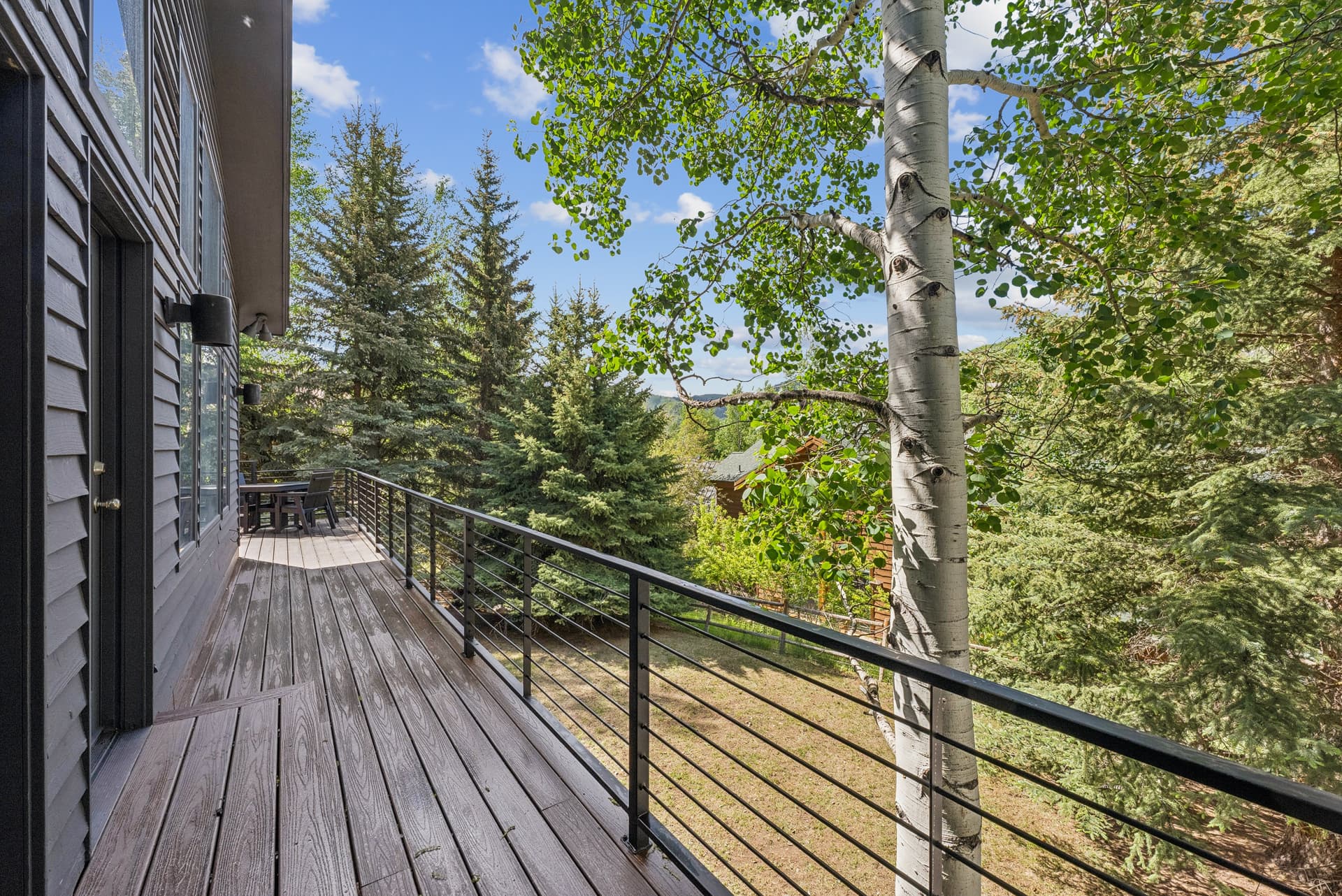 porch view of wooded yard