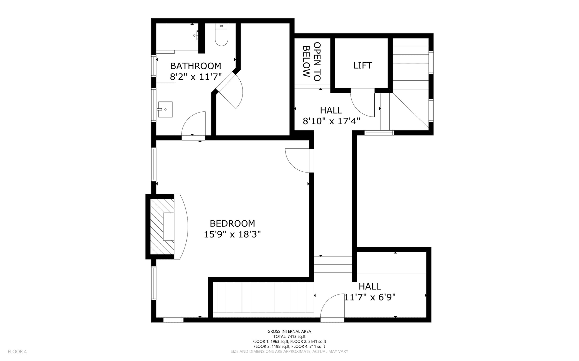 Floor plan for fourth floor