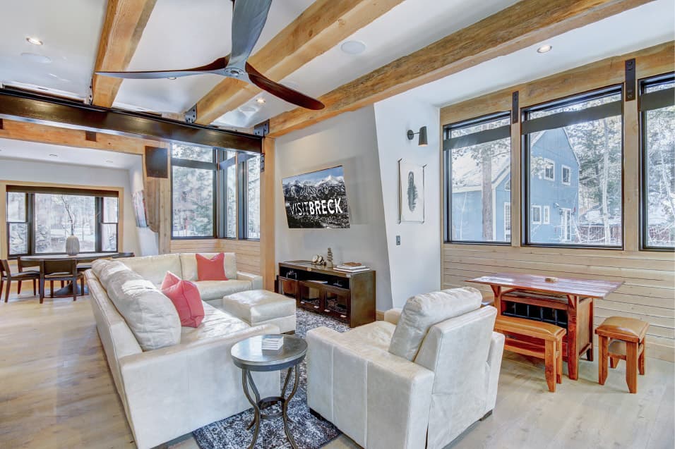Game table in living room perfect for working a puzzle or playing a game - Arrow Darrow Breckenridge Vacation Rental