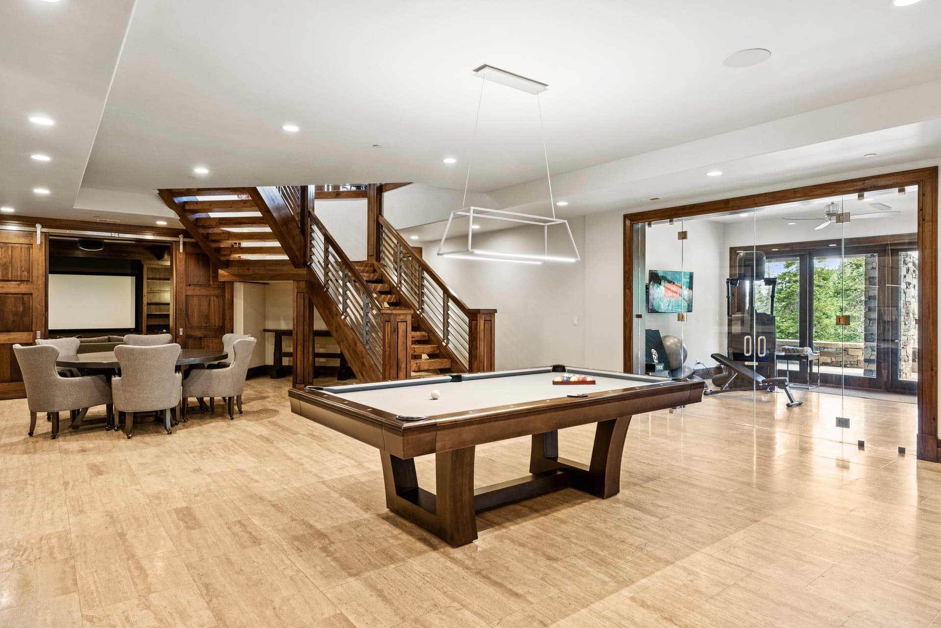pool table in game room