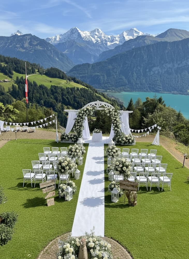 Outdoor wedding area
