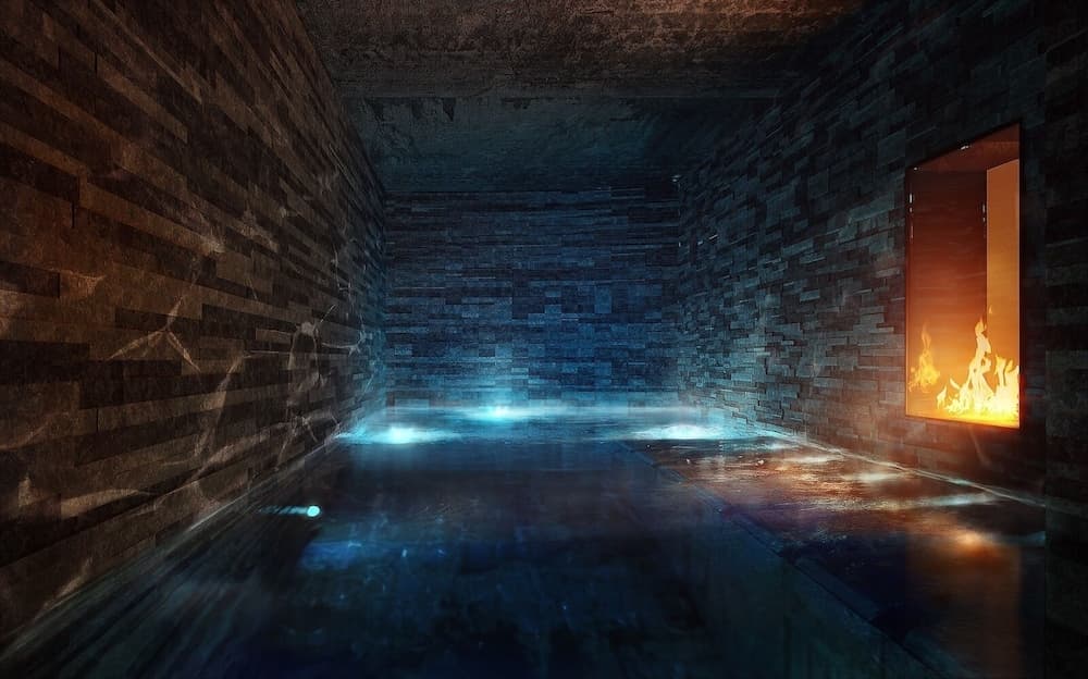 Indoor spa tub