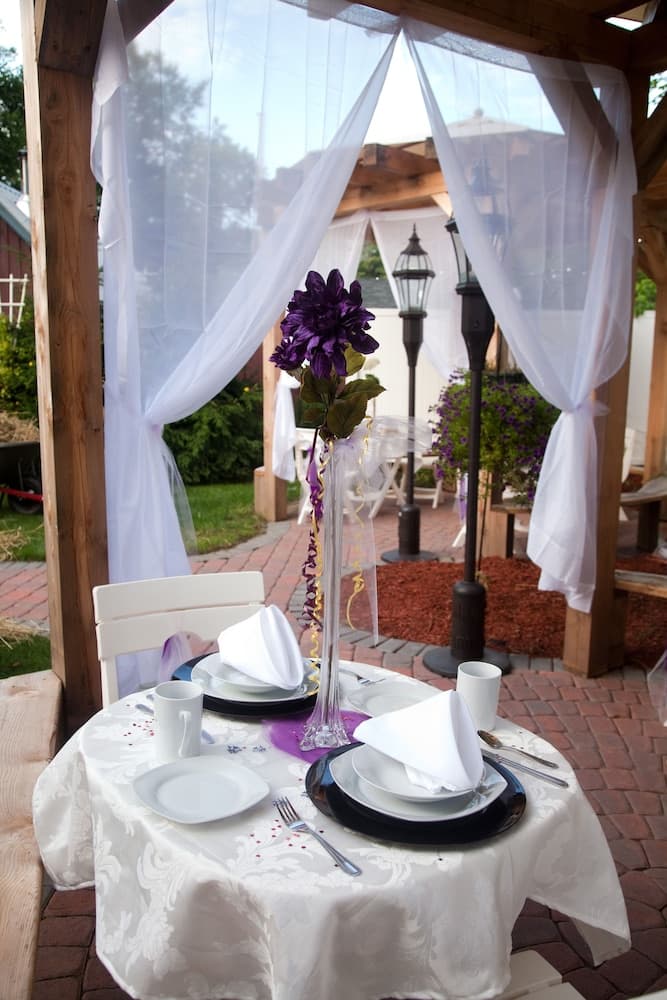 Outdoor banquet area