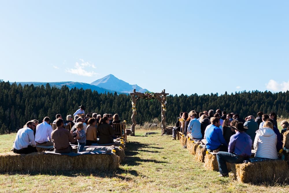 Outdoor wedding area