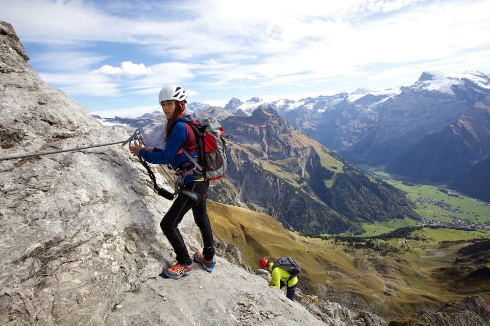 Outdoor rock climbing
