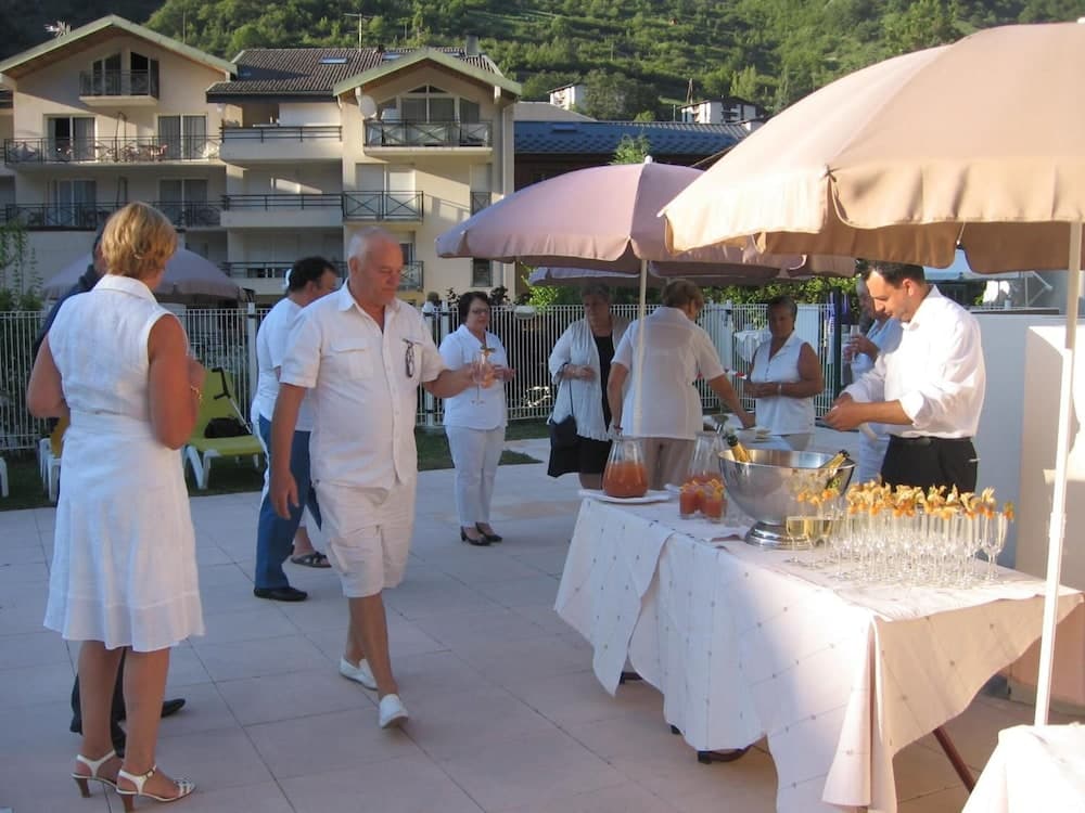 Outdoor banquet area