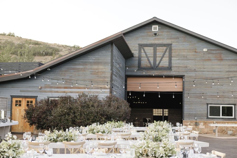 Outdoor banquet area