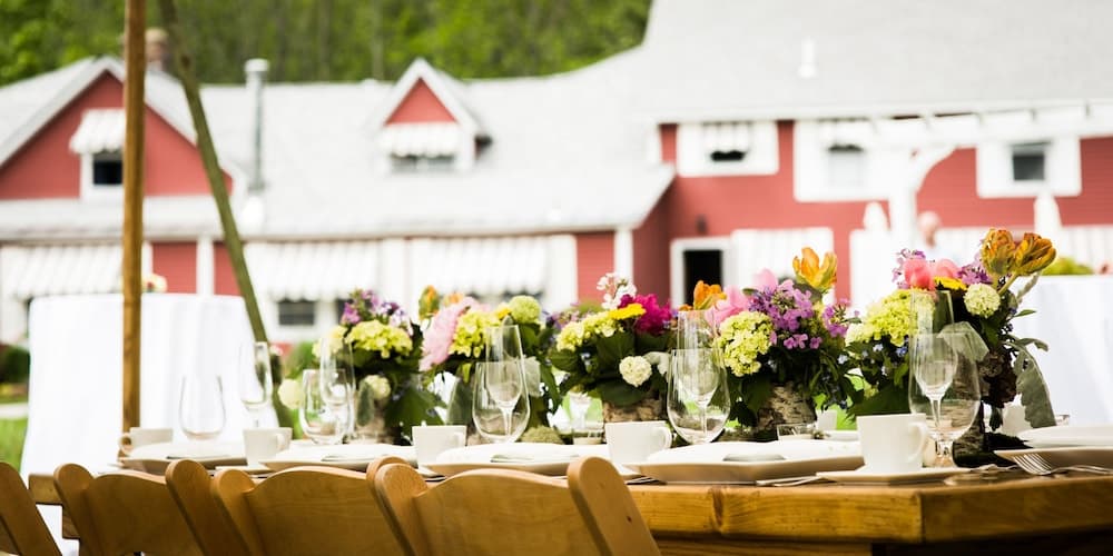 Outdoor wedding area