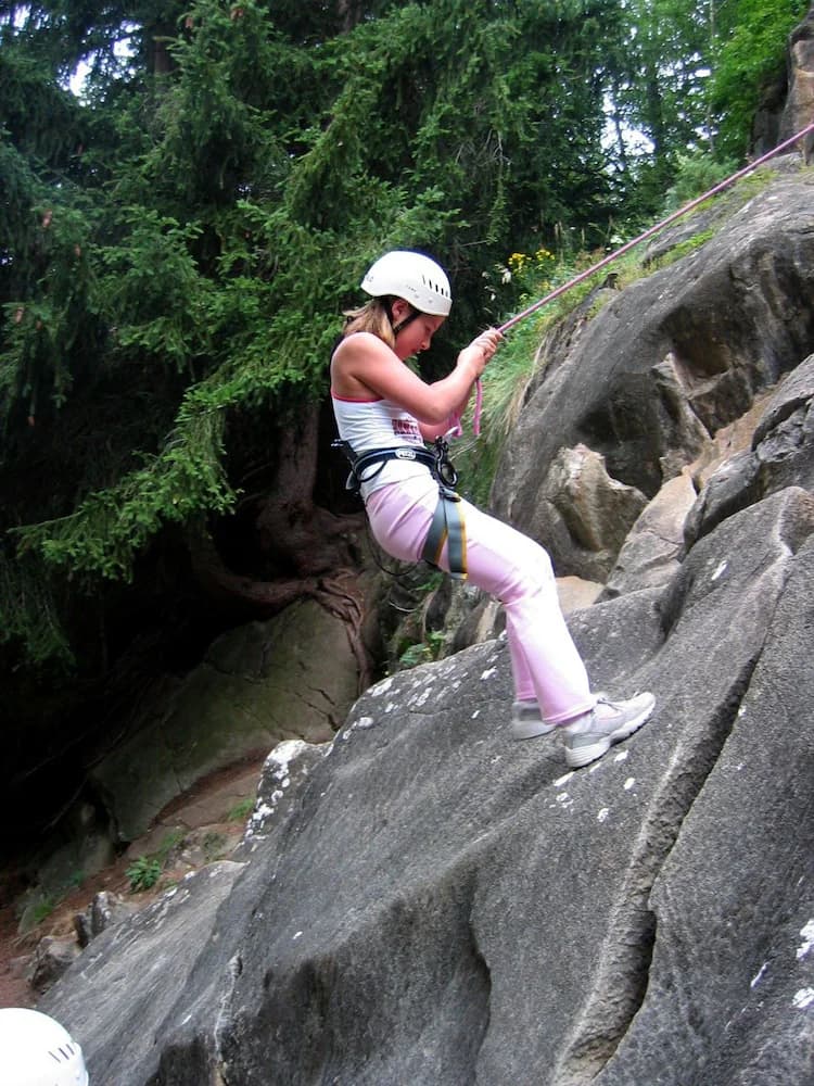 Outdoor rock climbing