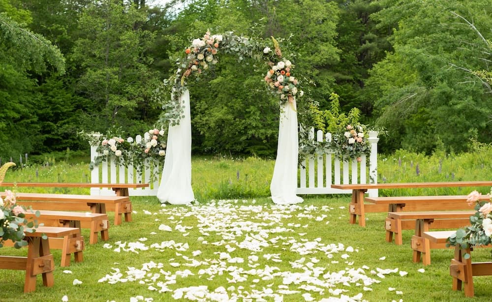 Outdoor wedding area